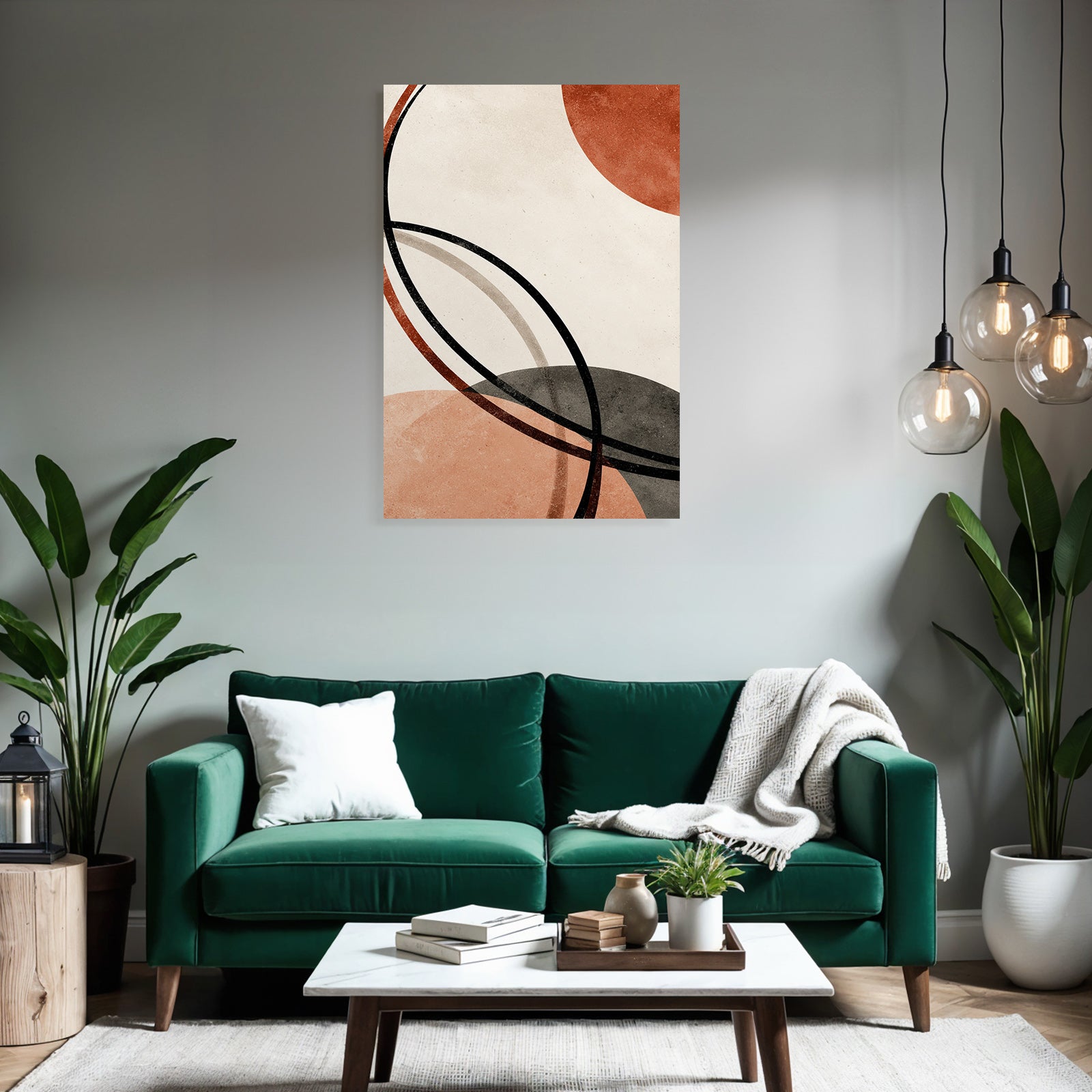 Abstrakte Geometrische Formen Mit Warmen Farben Und Texturiertem Hintergrund