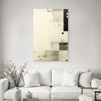 Abstrakte Geometrische Grafik Beige Schwarz Grau