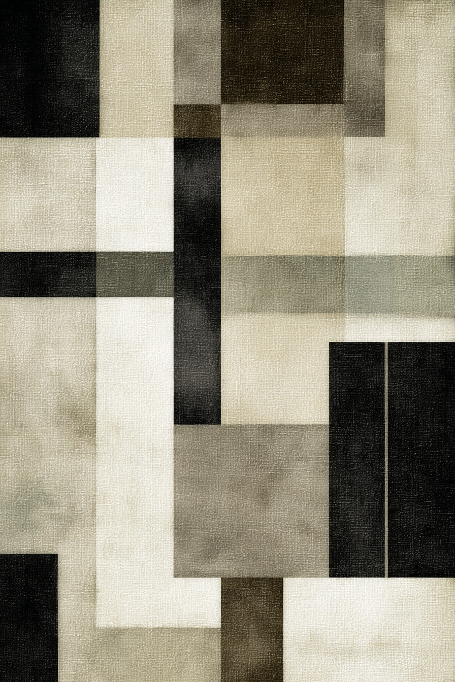 Abstrakte Geometrische Komposition In Schwarz Weiss Grau | Modern Basic | Einrichtungsstile