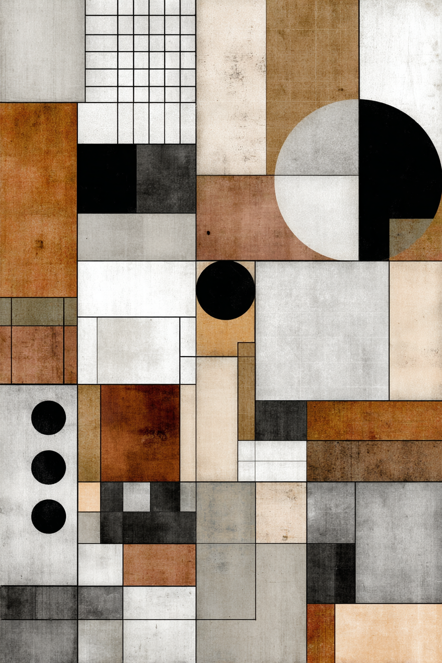 Abstrakte Geometrische Komposition Moderne Kunst Minimalismus | Modern Basic | Einrichtungsstile
