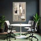 Abstract Geometric Composition Neutral Color Palette Minimalist Design