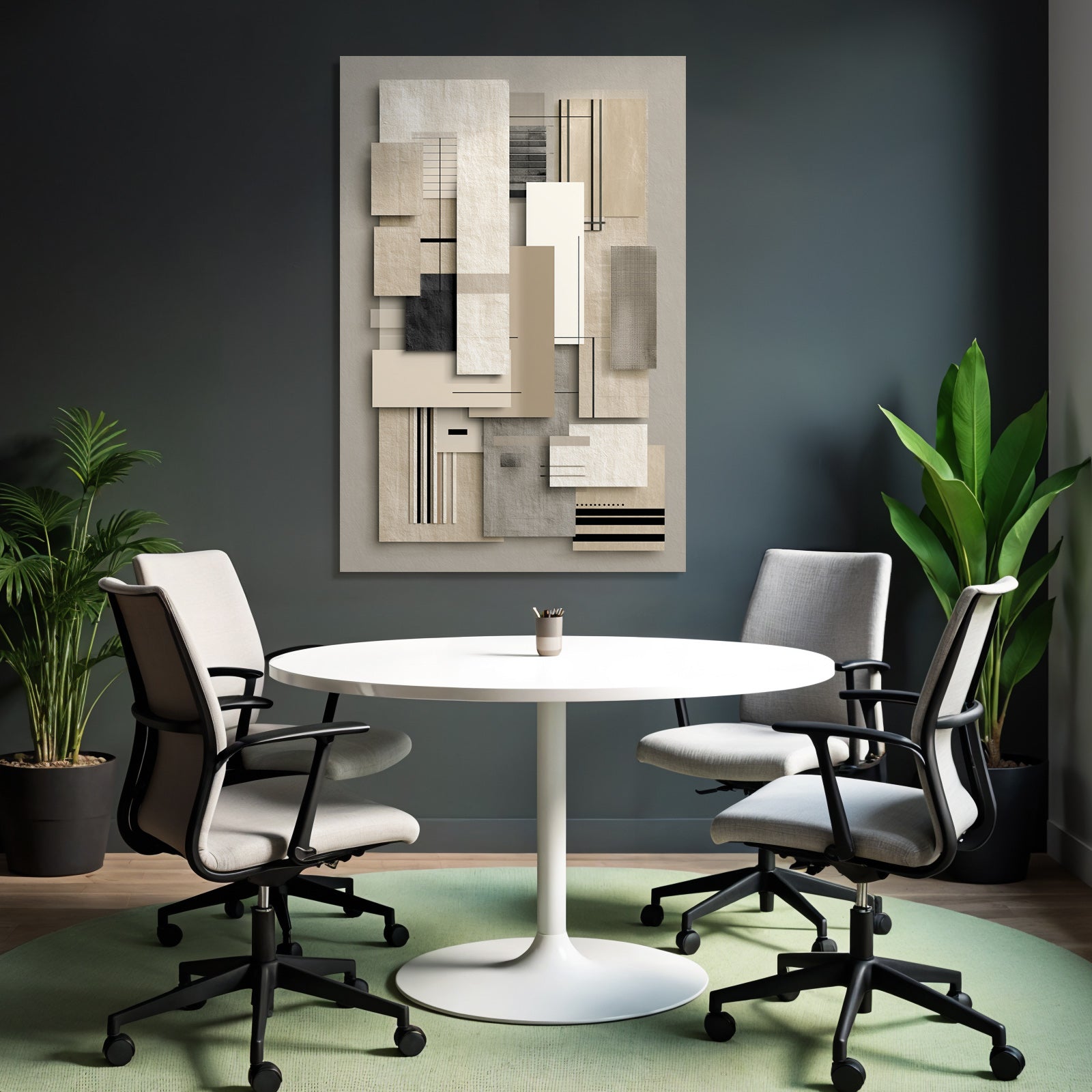 Abstract Geometric Composition Neutral Color Palette Minimalist Design