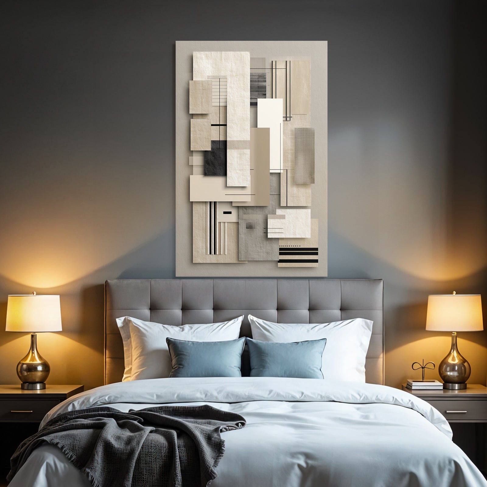 Abstrakte Geometrische Komposition Neutrale Farbpalette Minimalistisches Design