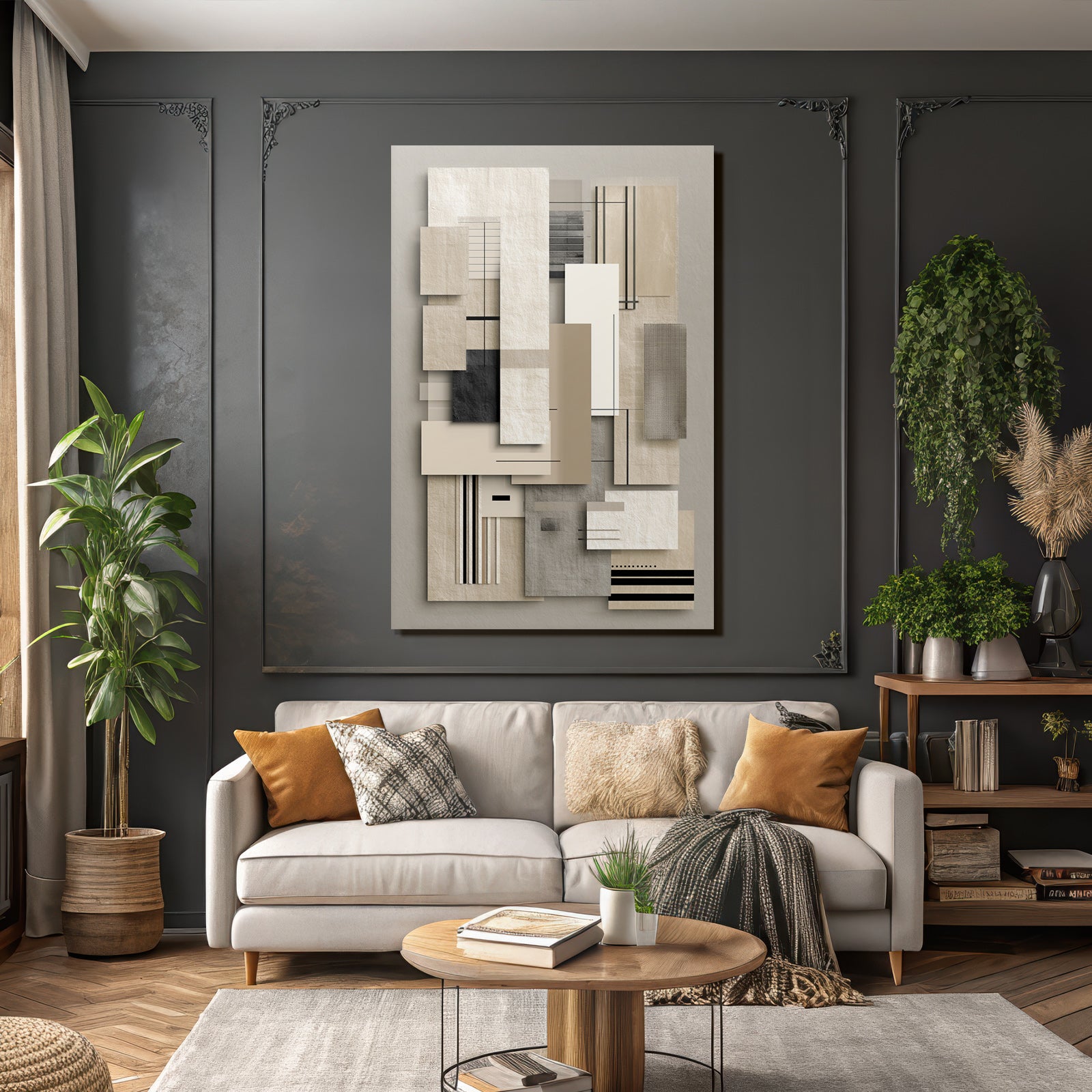 Abstrakte Geometrische Komposition Neutrale Farbpalette Minimalistisches Design