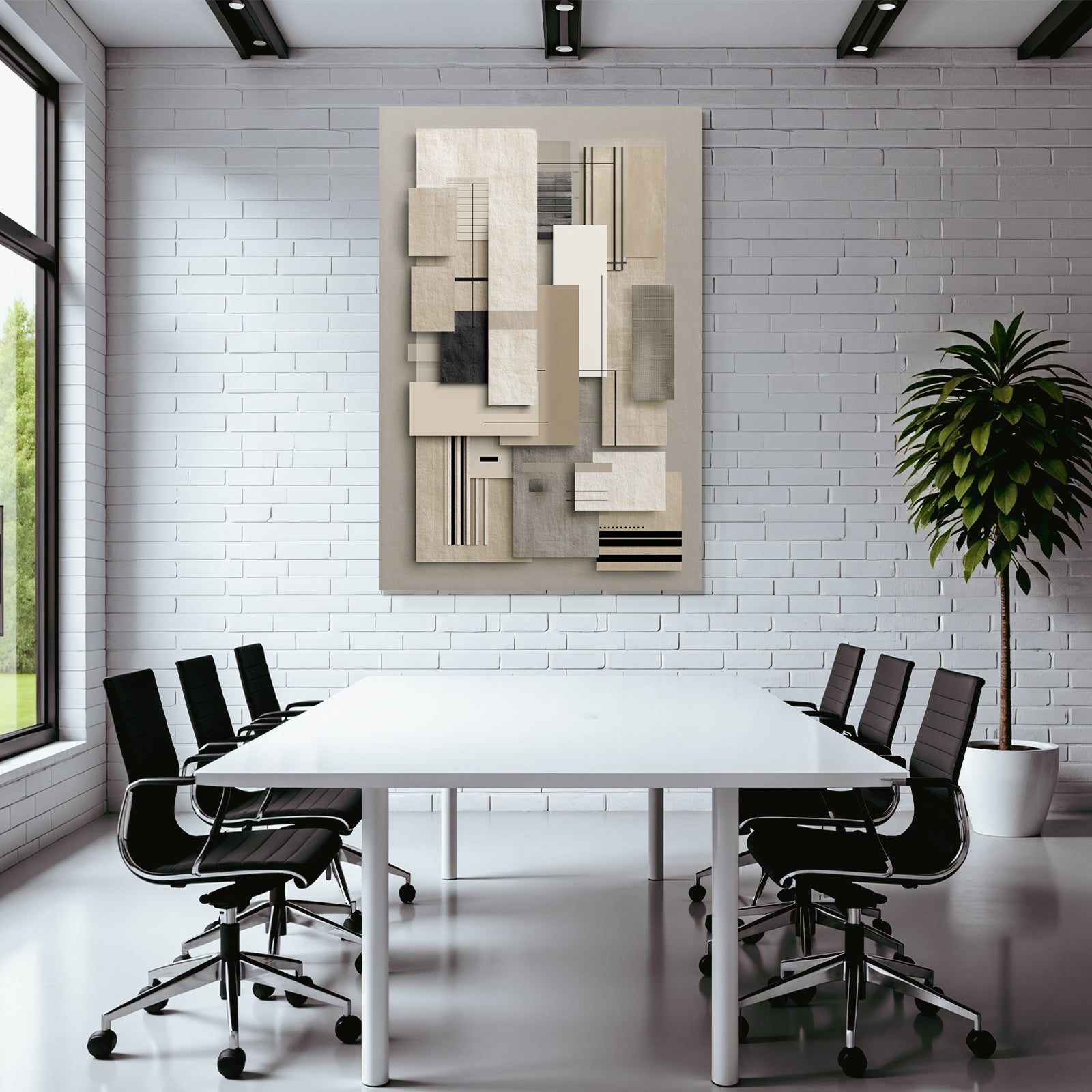 Abstrakte Geometrische Komposition Neutrale Farbpalette Minimalistisches Design