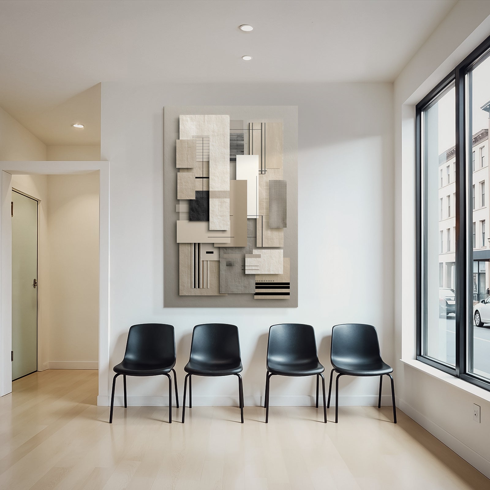 Abstrakte Geometrische Komposition Neutrale Farbpalette Minimalistisches Design