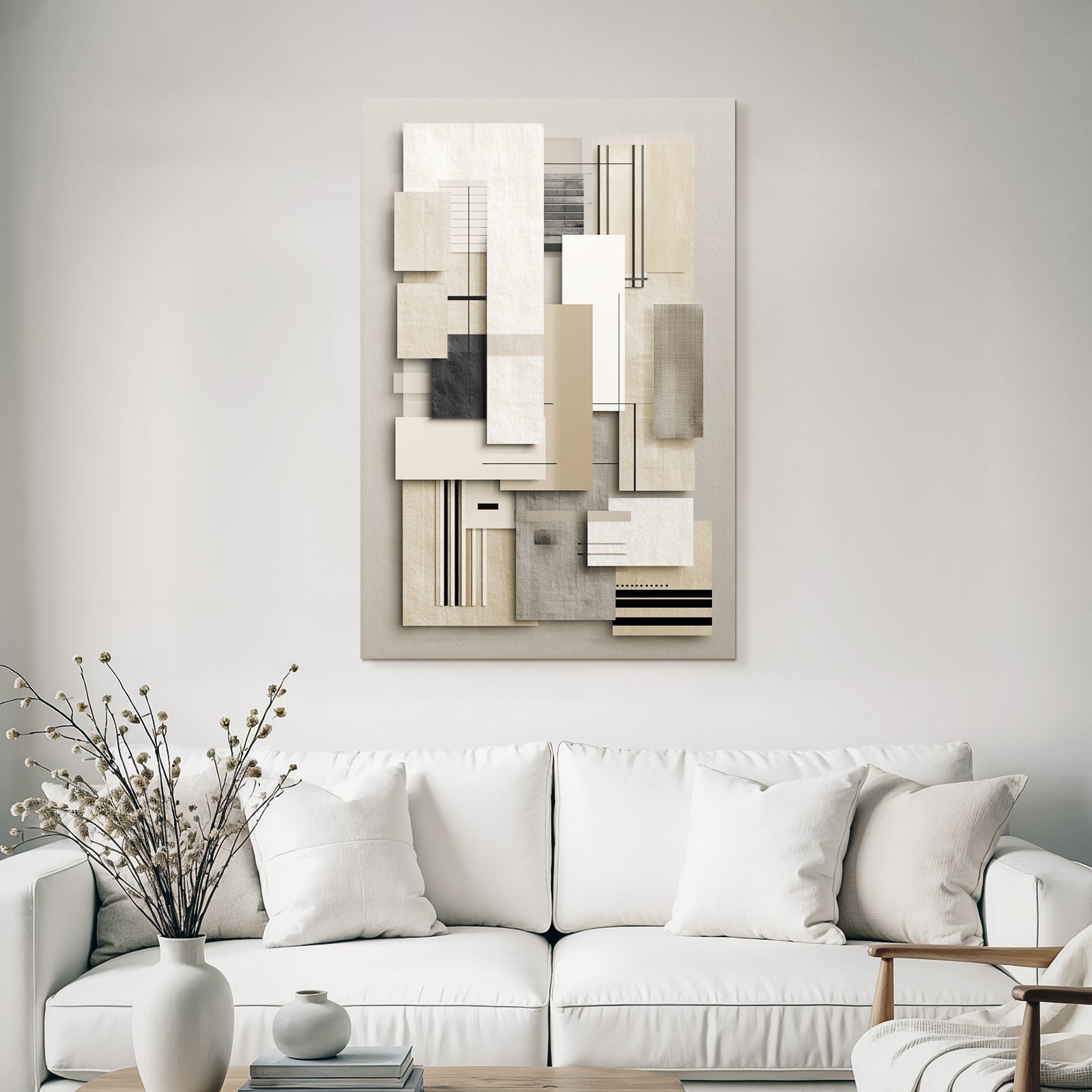 Abstrakte Geometrische Komposition Neutrale Farbpalette Minimalistisches Design