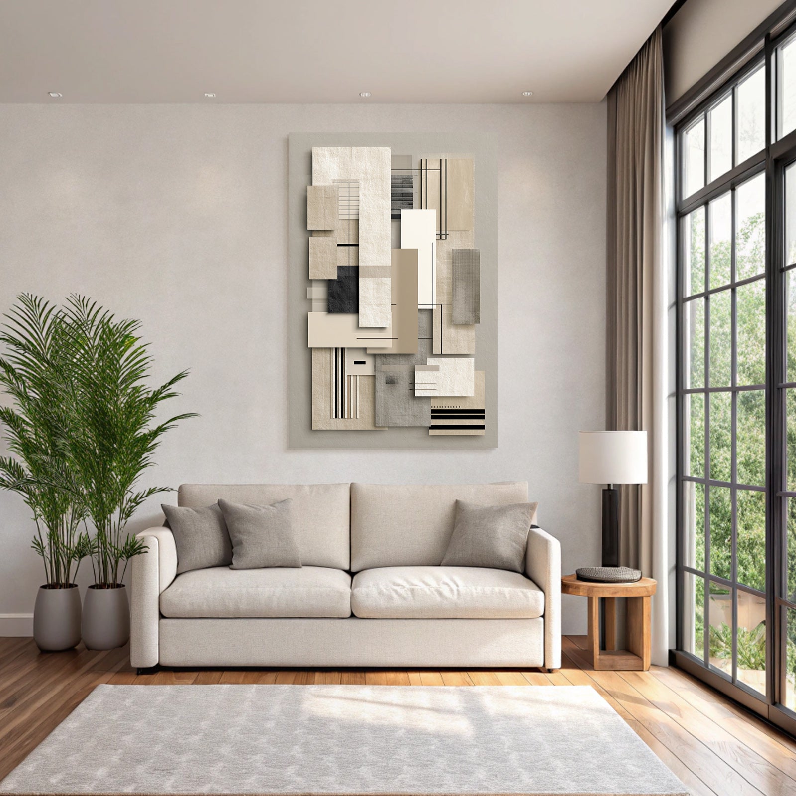 Abstrakte Geometrische Komposition Neutrale Farbpalette Minimalistisches Design