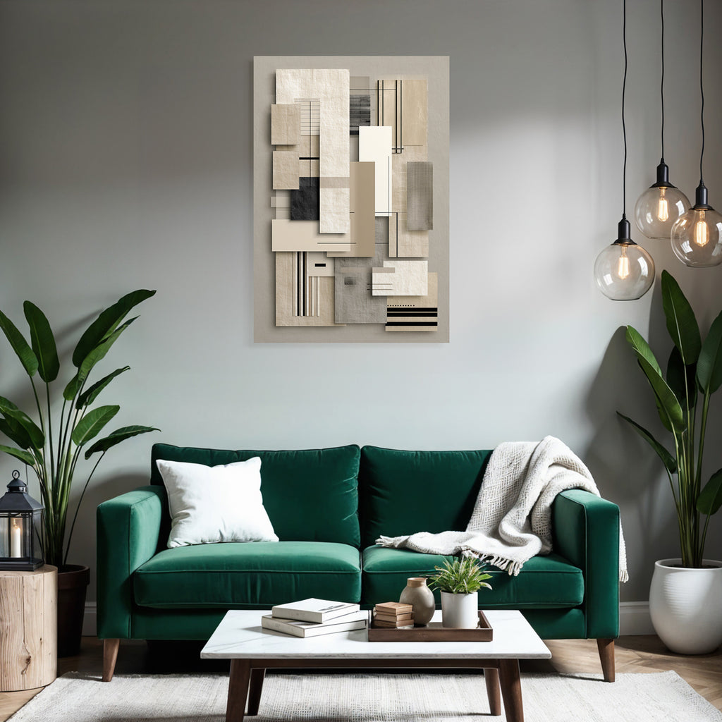 Abstrakte Geometrische Komposition Neutrale Farbpalette Minimalistisches Design