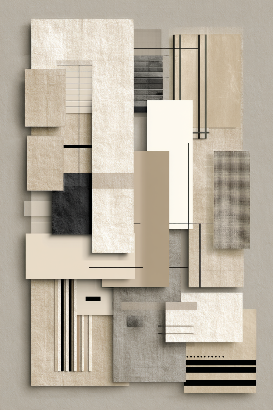 Abstrakte Geometrische Komposition Neutrale Farbpalette Minimalistisches Design | Modern Basic | Einrichtungsstile
