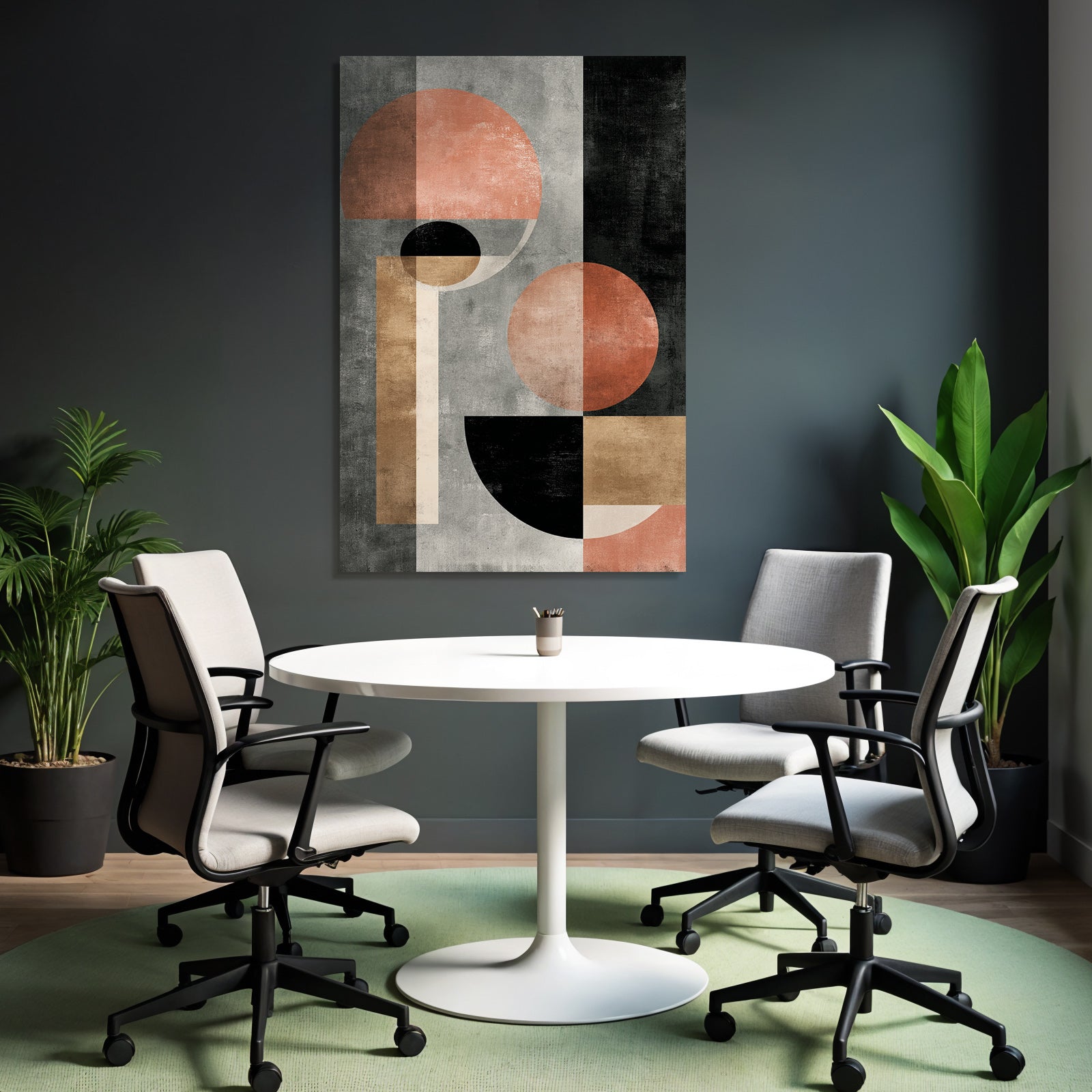 Abstract Geometric Art With Mute Colors