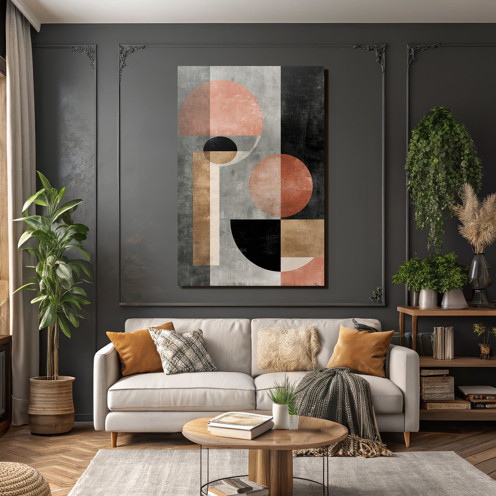Abstract Geometric Art With Mute Colors