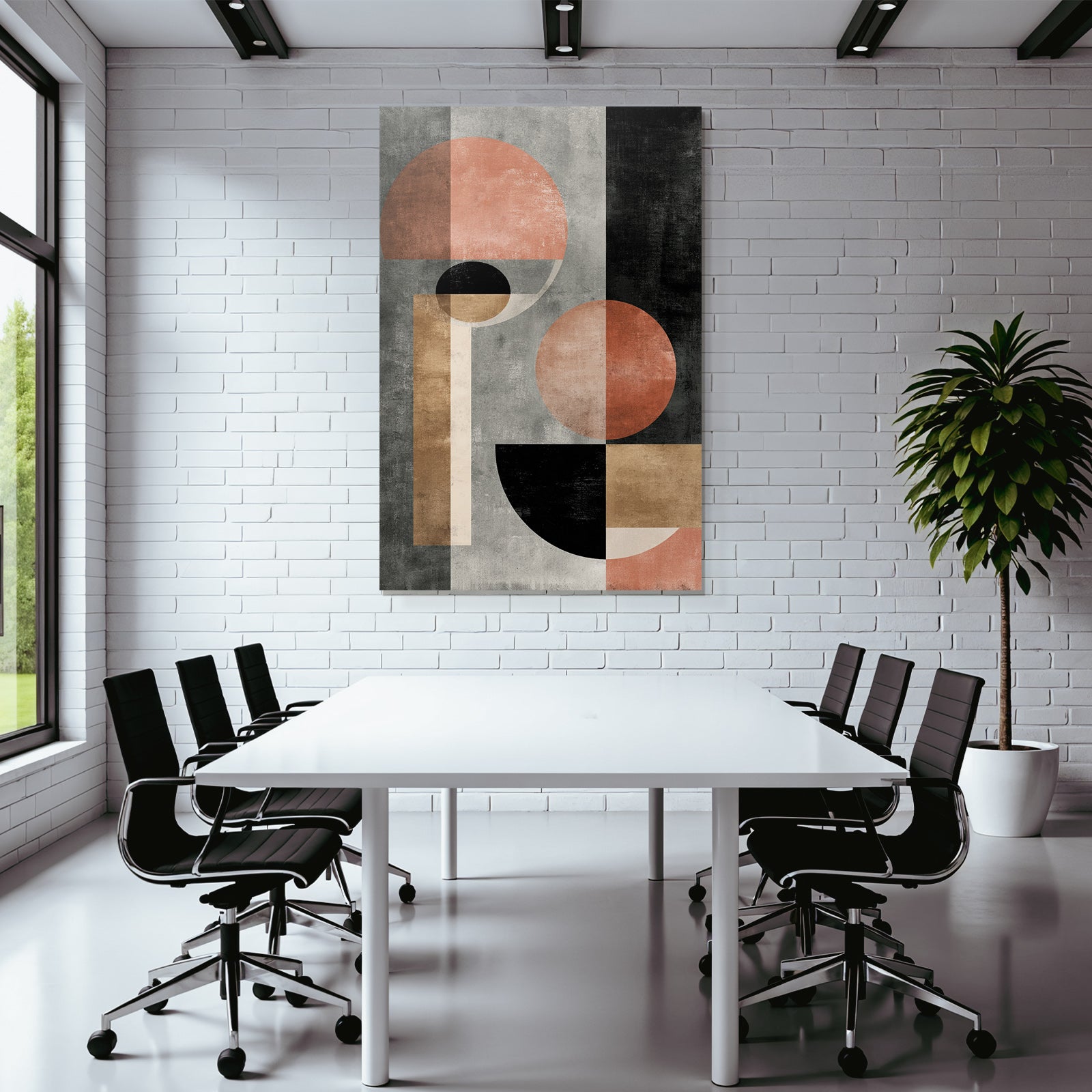 Abstract Geometric Art With Mute Colors