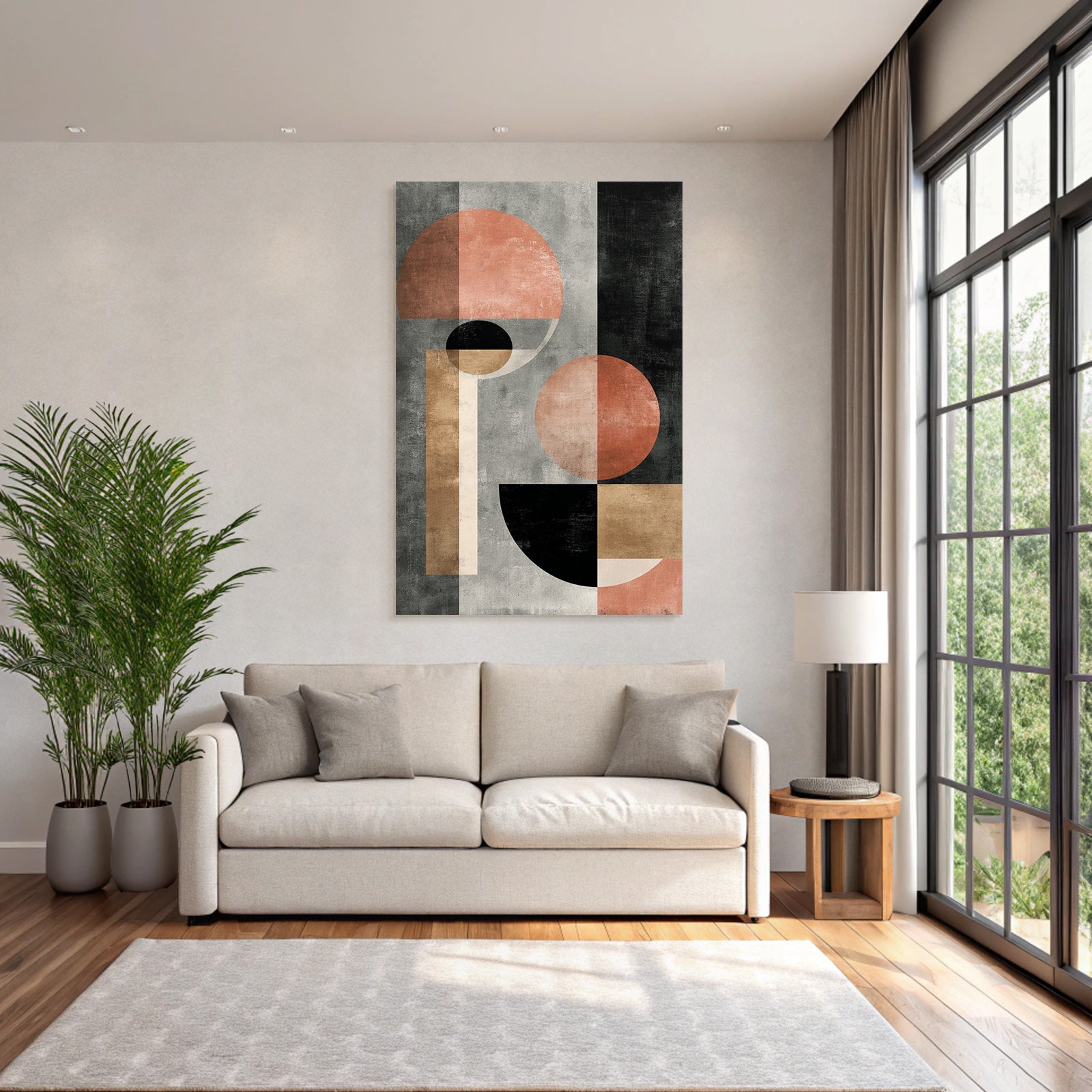 Abstract Geometric Art With Mute Colors