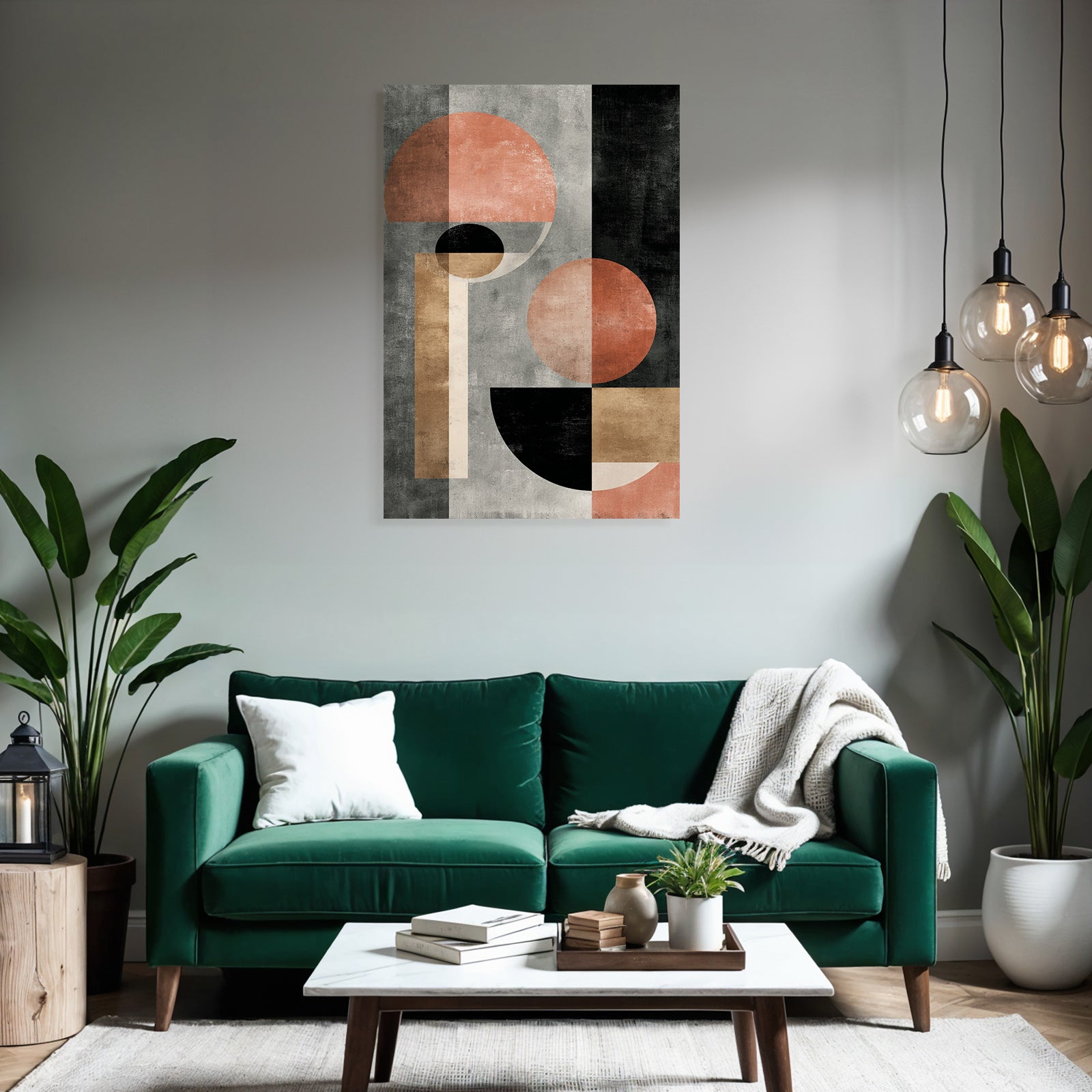 Abstract Geometric Art With Mute Colors