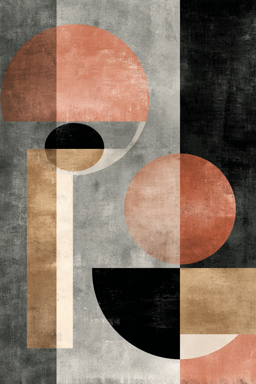 Abstrakte Geometrische Kunst Mit Muten Farben | Modern Basic | Einrichtungsstile