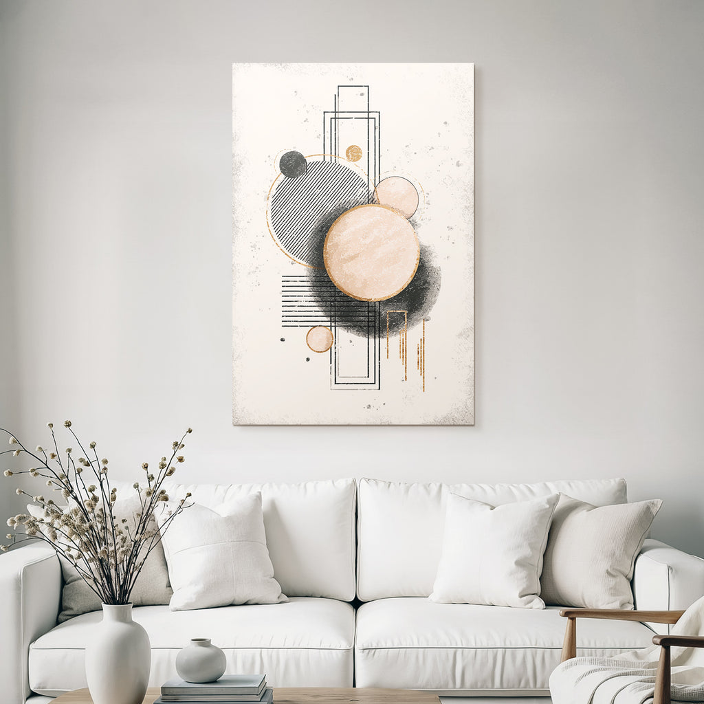 Abstract Geometric Artwork In Pastel Colors Digital Design