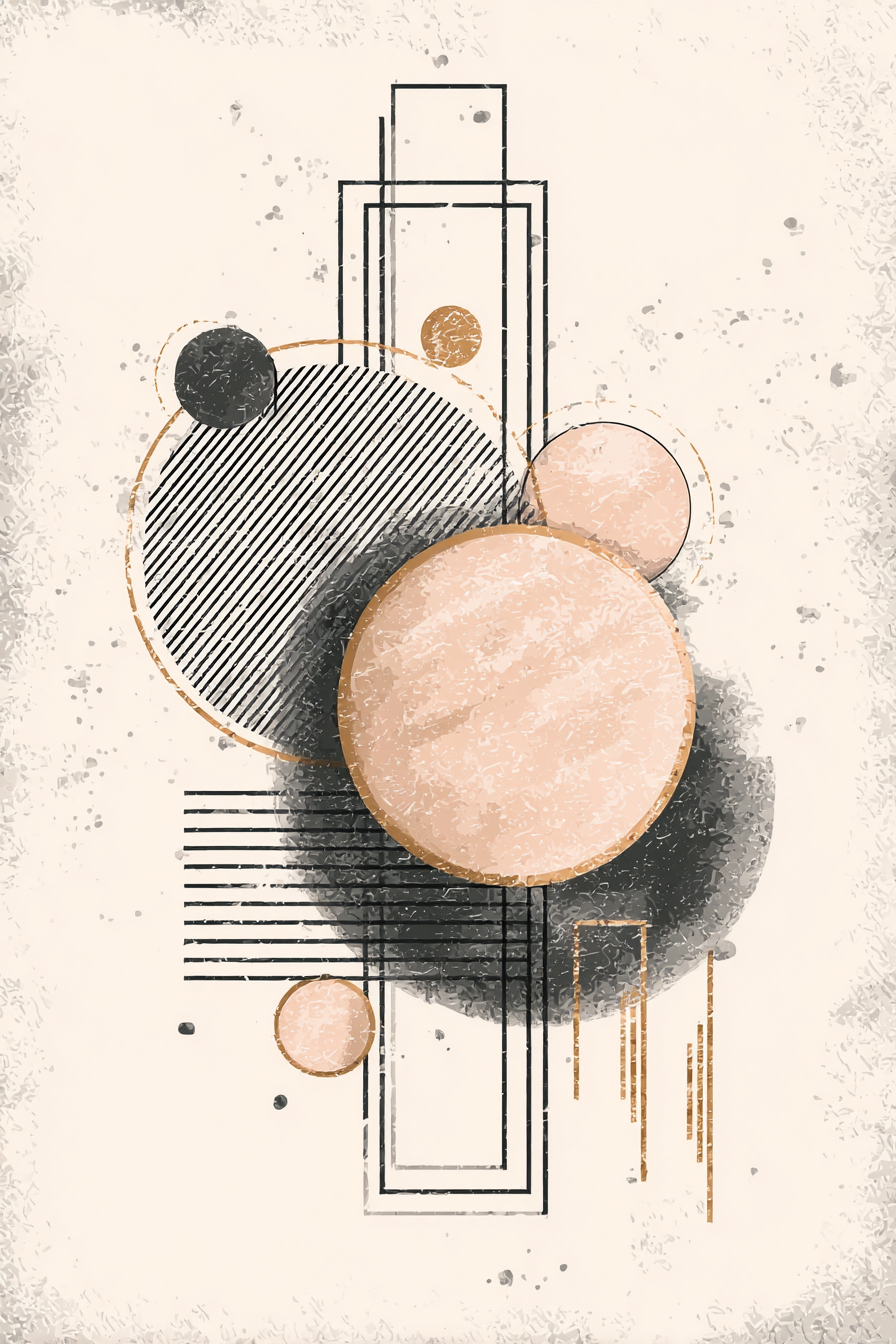 Abstrakte Geometrische Kunstwerk In Pastellfarben Digitales Design | Modern Basic | Einrichtungsstile