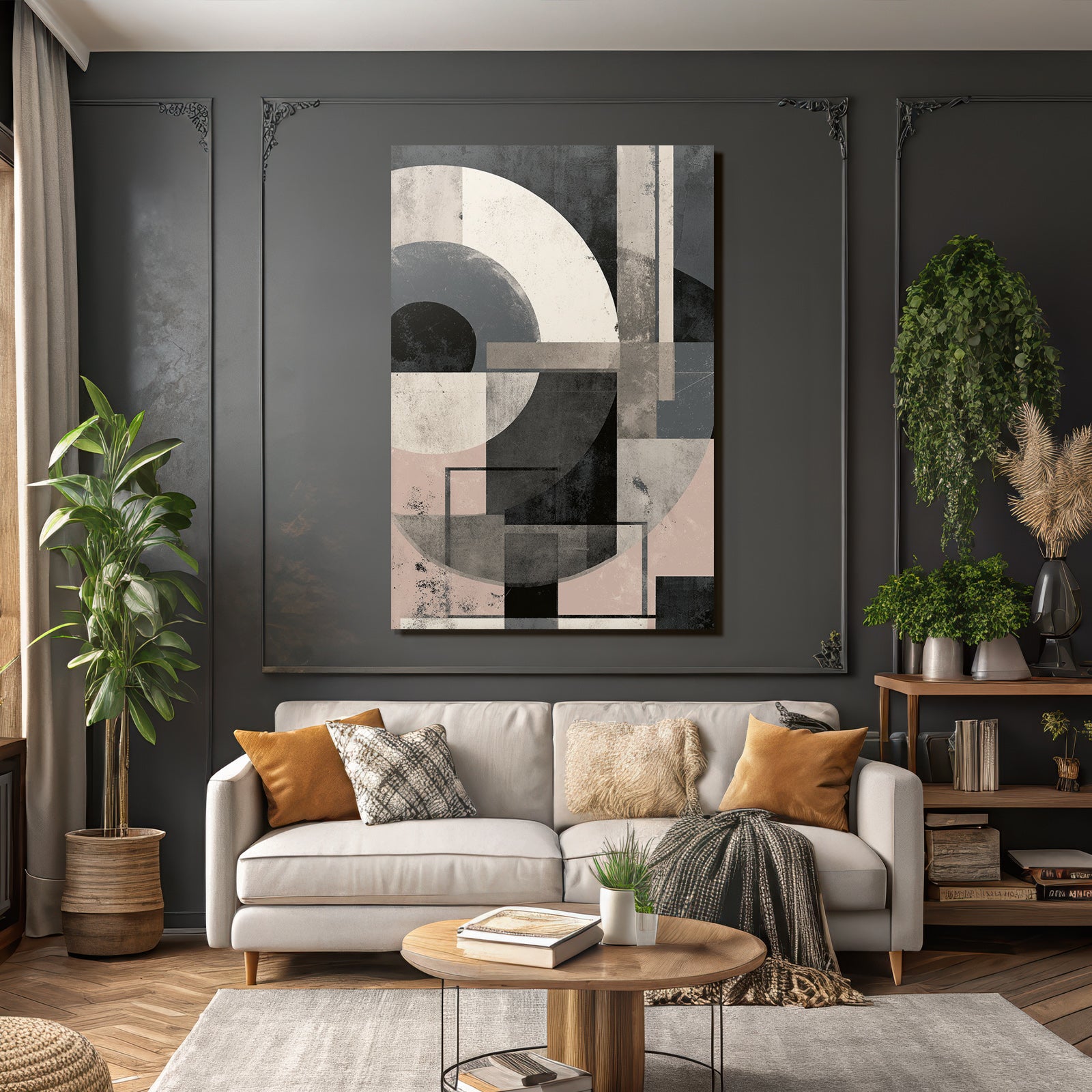 Abstract Geometric Composition Modern Style Minimalist Color