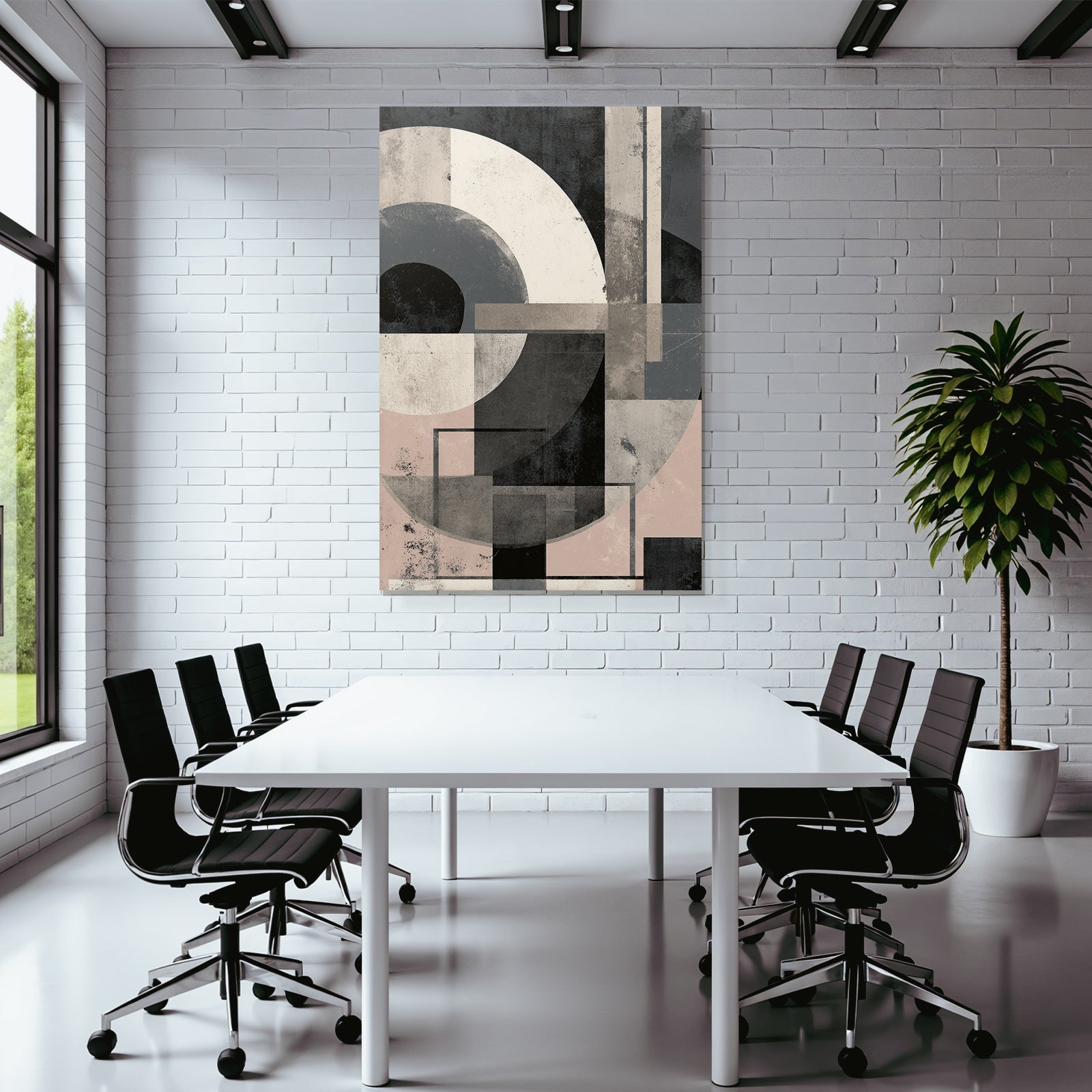 Abstract Geometric Composition Modern Style Minimalist Color