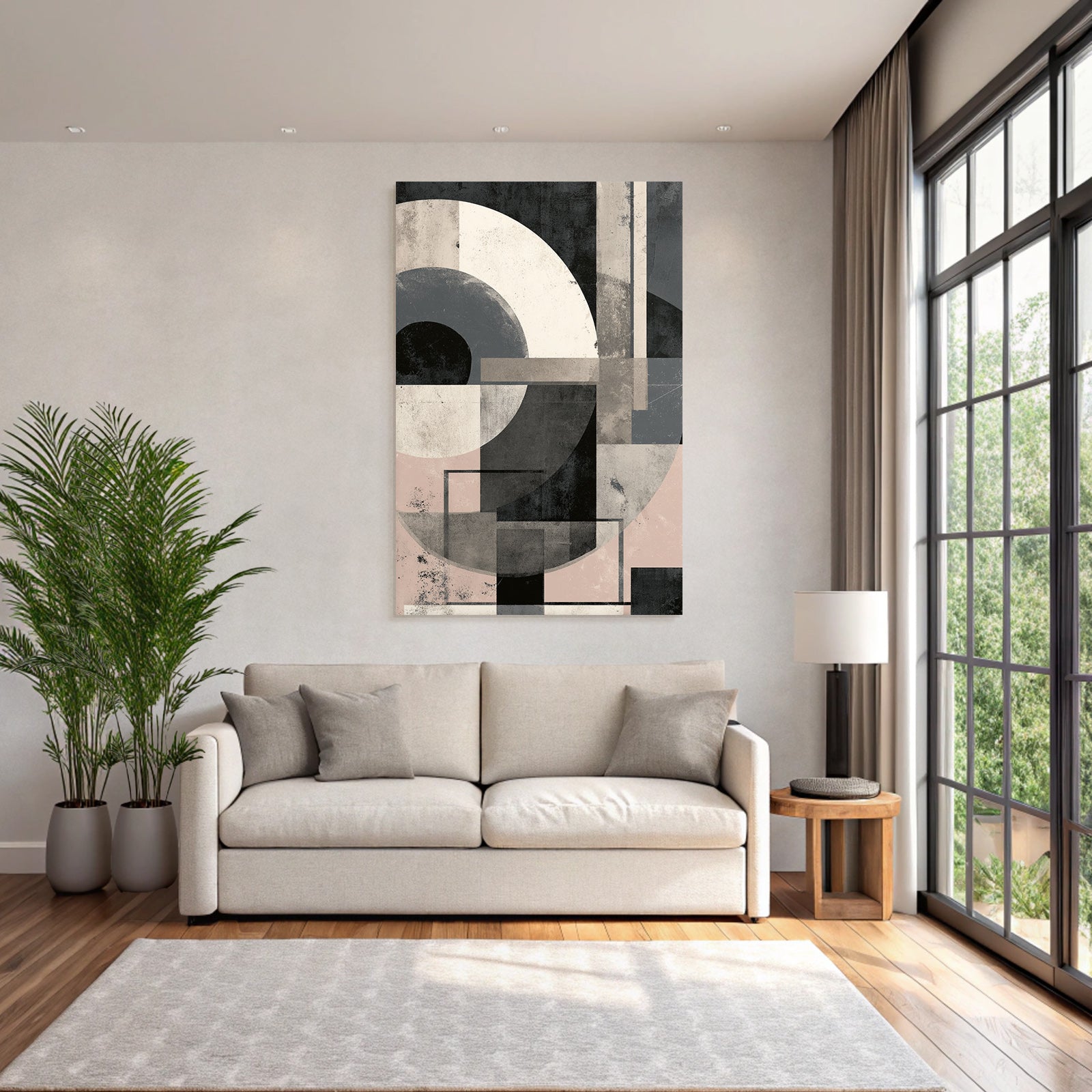 Abstract Geometric Composition Modern Style Minimalist Color