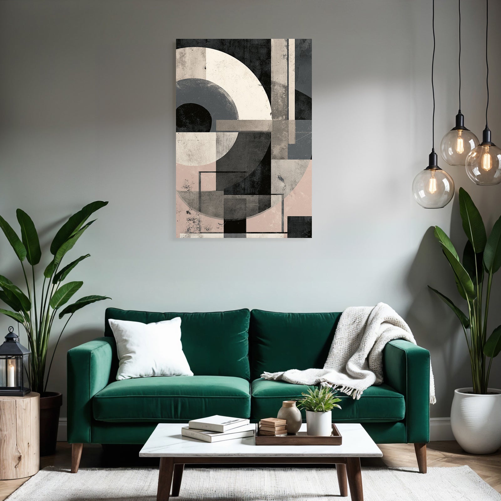 Abstract Geometric Composition Modern Style Minimalist Color