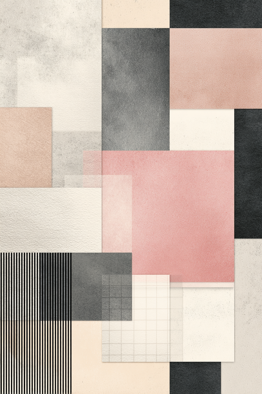 Abstrakte Geometrische Zusammenstellung Mit Farbbloecken Und Texturen | Modern Basic | Einrichtungsstile