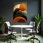 Abstract Graphic Composition Circular Shapes In Warm Tones