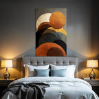 Abstract Graphic Composition Circular Shapes In Warm Tones