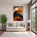 Abstract Graphic Composition Circular Shapes In Warm Tones