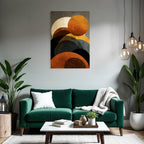 Abstract Graphic Composition Circular Shapes In Warm Tones