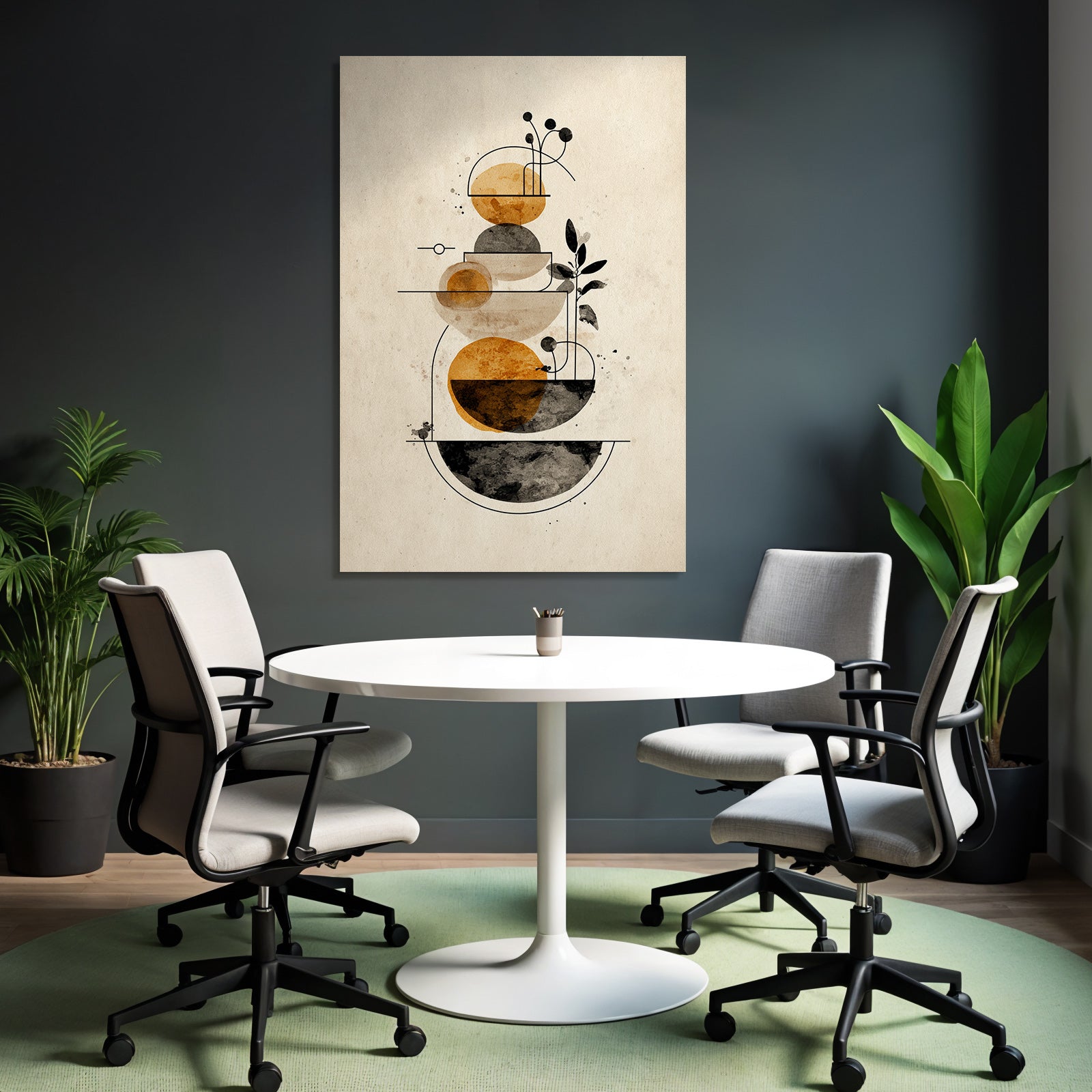 Abstract Illustration Geometric Shapes Nature Earth Tones Minimalist
