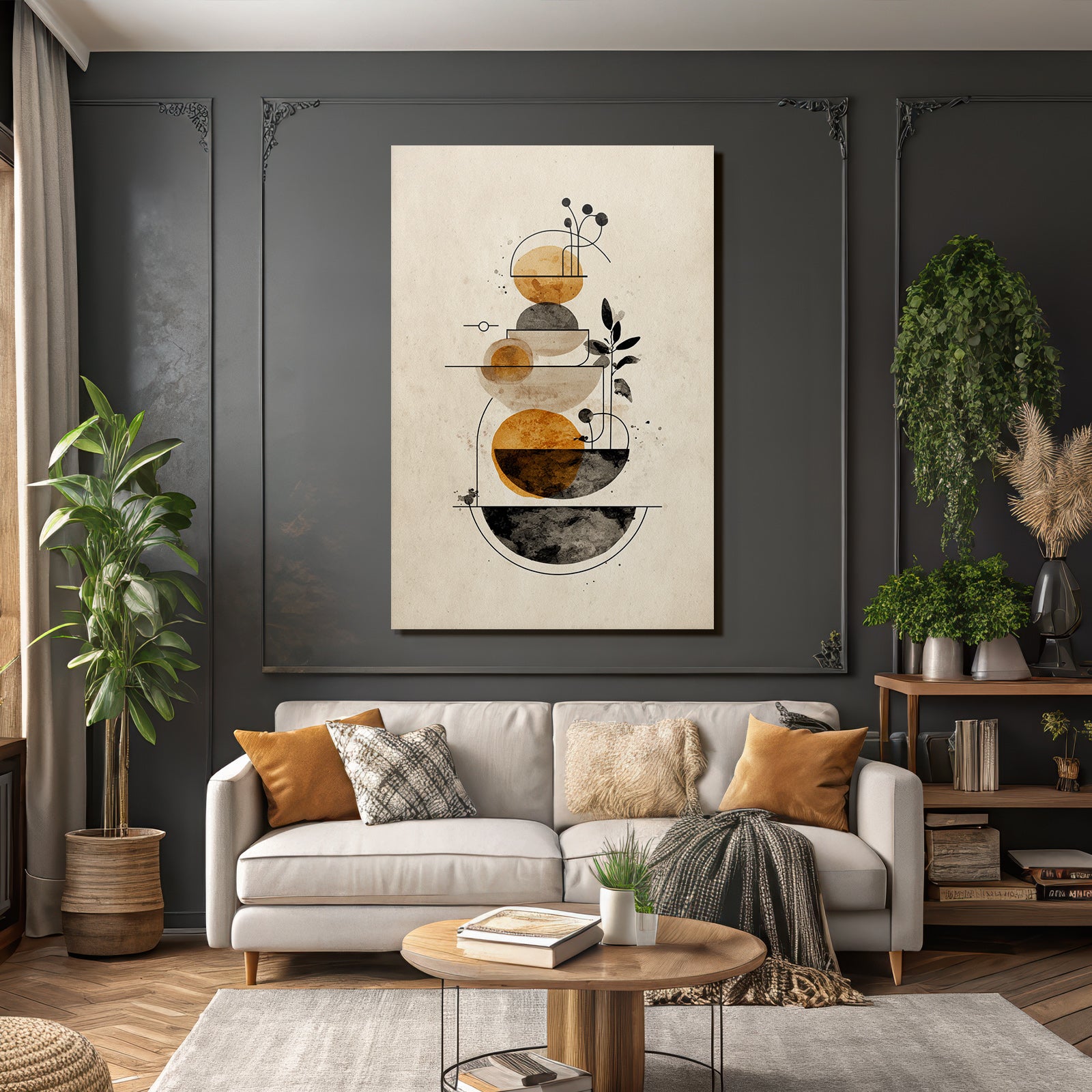 Abstract Illustration Geometric Shapes Nature Earth Tones Minimalist