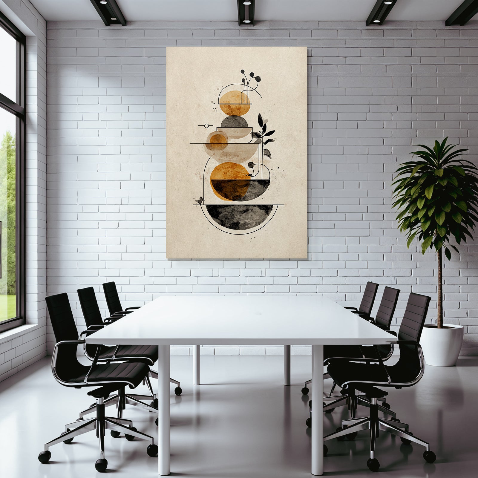 Abstract Illustration Geometric Shapes Nature Earth Tones Minimalist