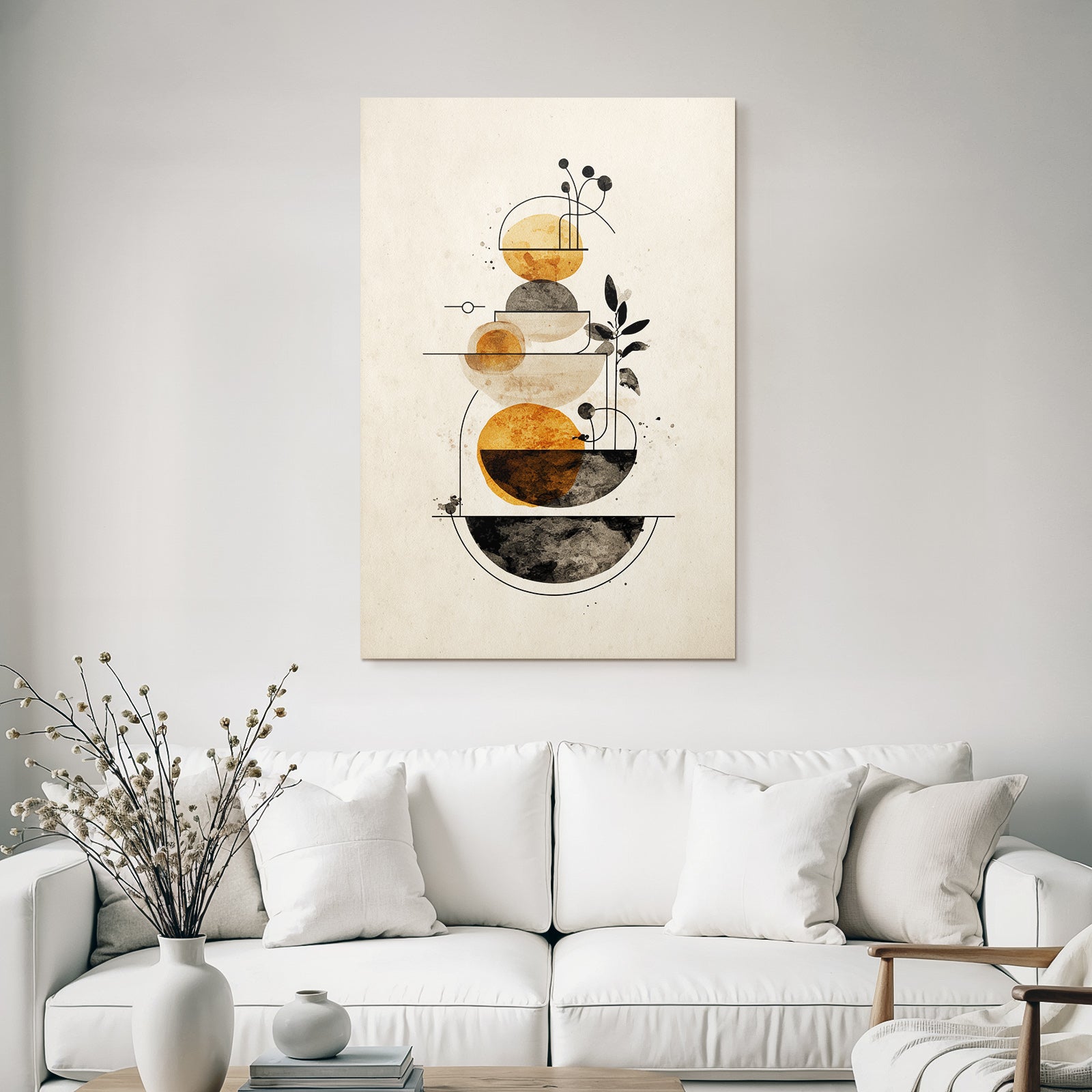 Abstract Illustration Geometric Shapes Nature Earth Tones Minimalist