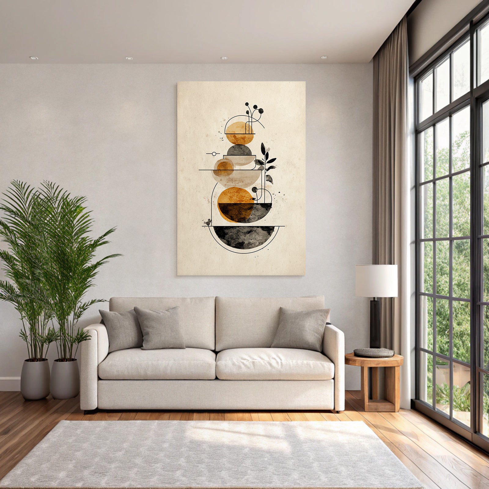 Abstract Illustration Geometric Shapes Nature Earth Tones Minimalist