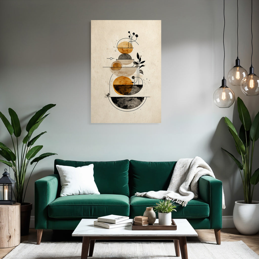 Abstract Illustration Geometric Shapes Nature Earth Tones Minimalist
