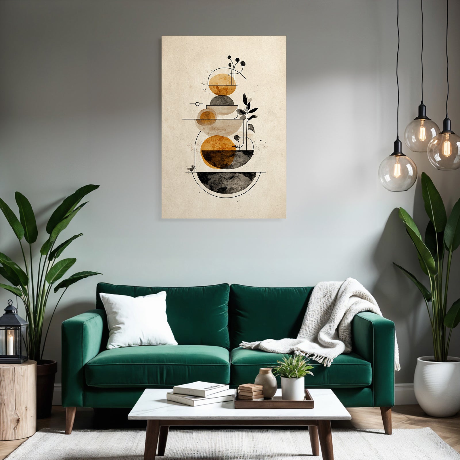 Abstract Illustration Geometric Shapes Nature Earth Tones Minimalist