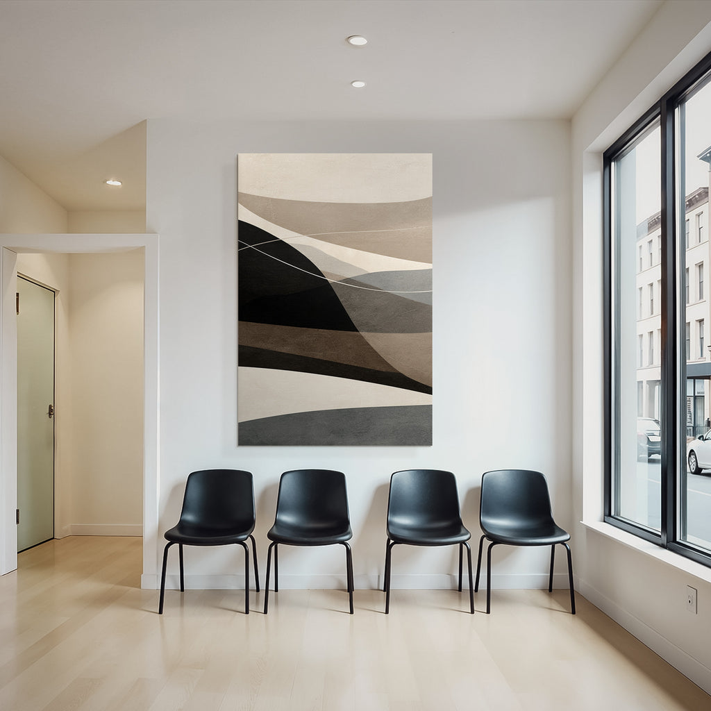 Abstract illustration Overlapping shapes Neutral tones Calm composition