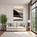Abstract illustration Overlapping shapes Neutral tones Calm composition
