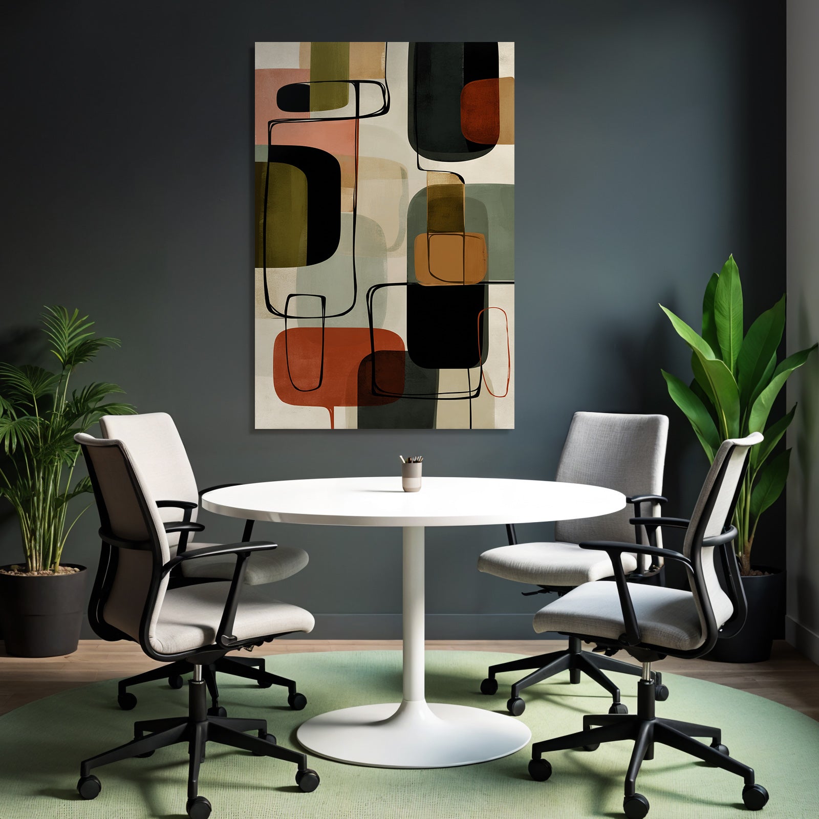 Abstract Art Geometric Shapes Colorful Modern Art