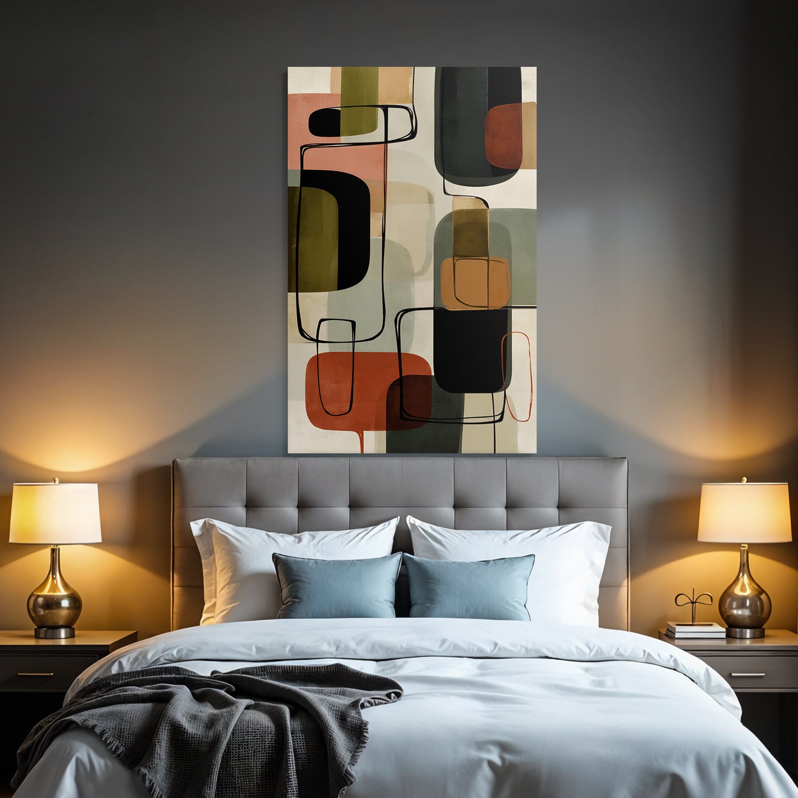 Abstract Art Geometric Shapes Colorful Modern Art