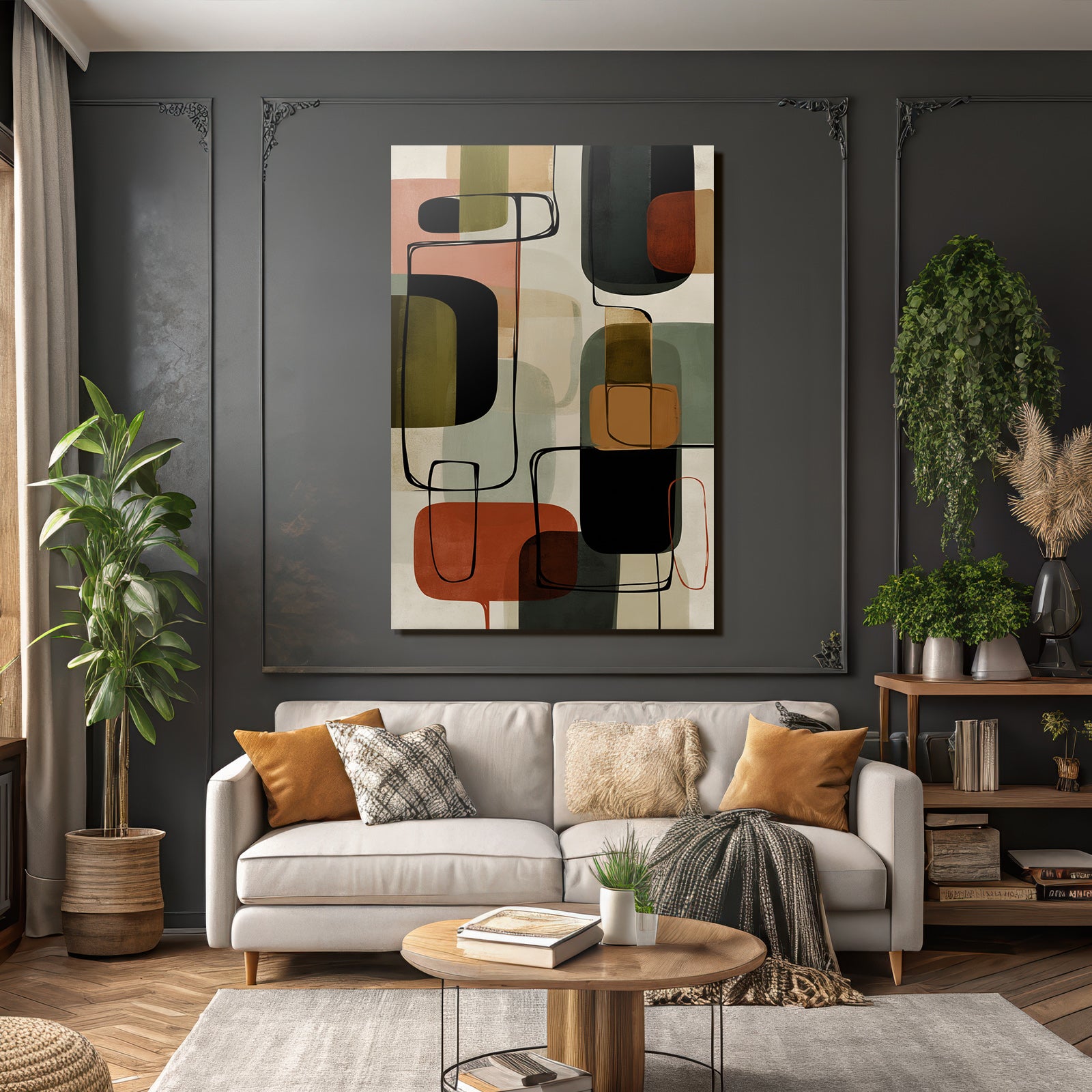 Abstract Art Geometric Shapes Colorful Modern Art