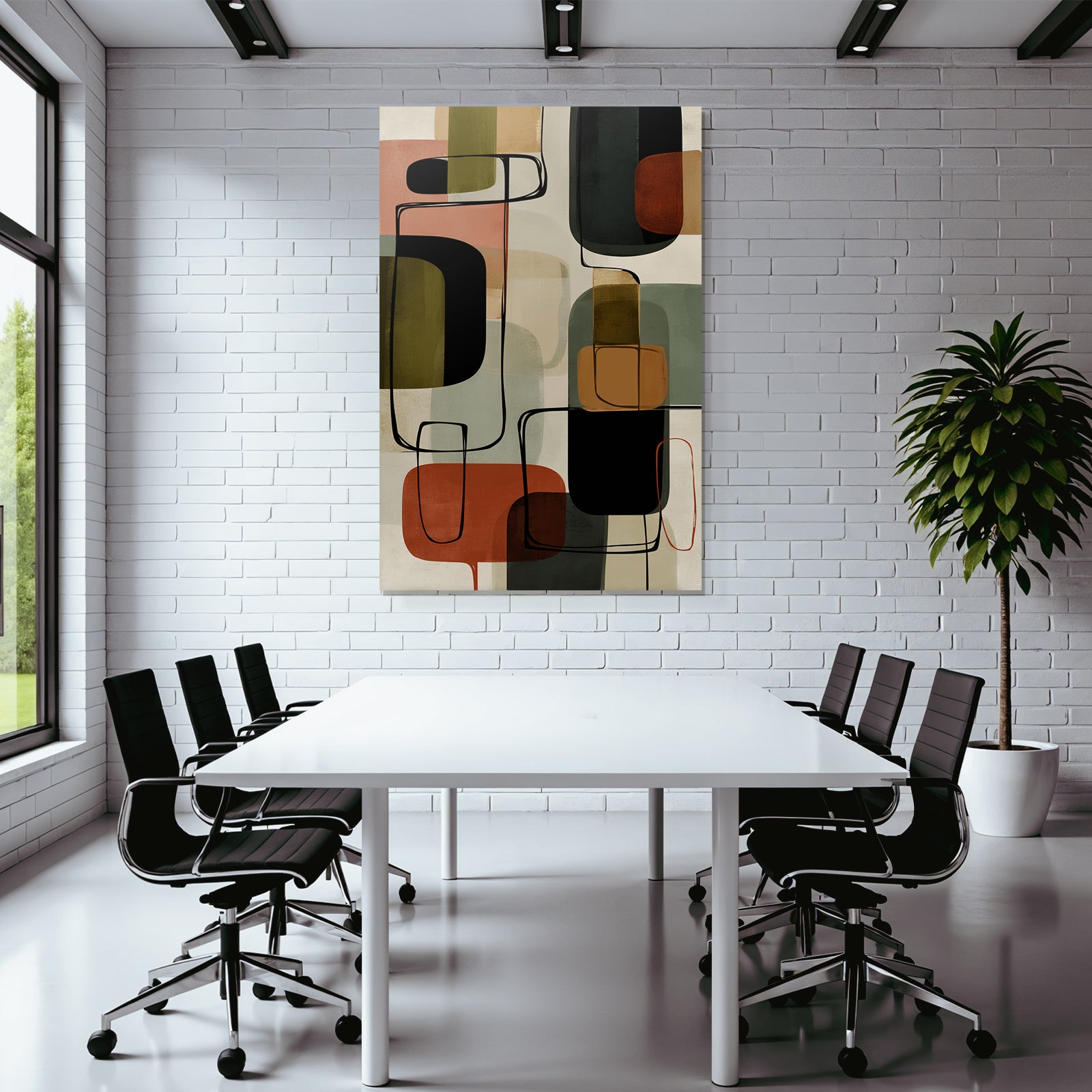 Abstract Art Geometric Shapes Colorful Modern Art