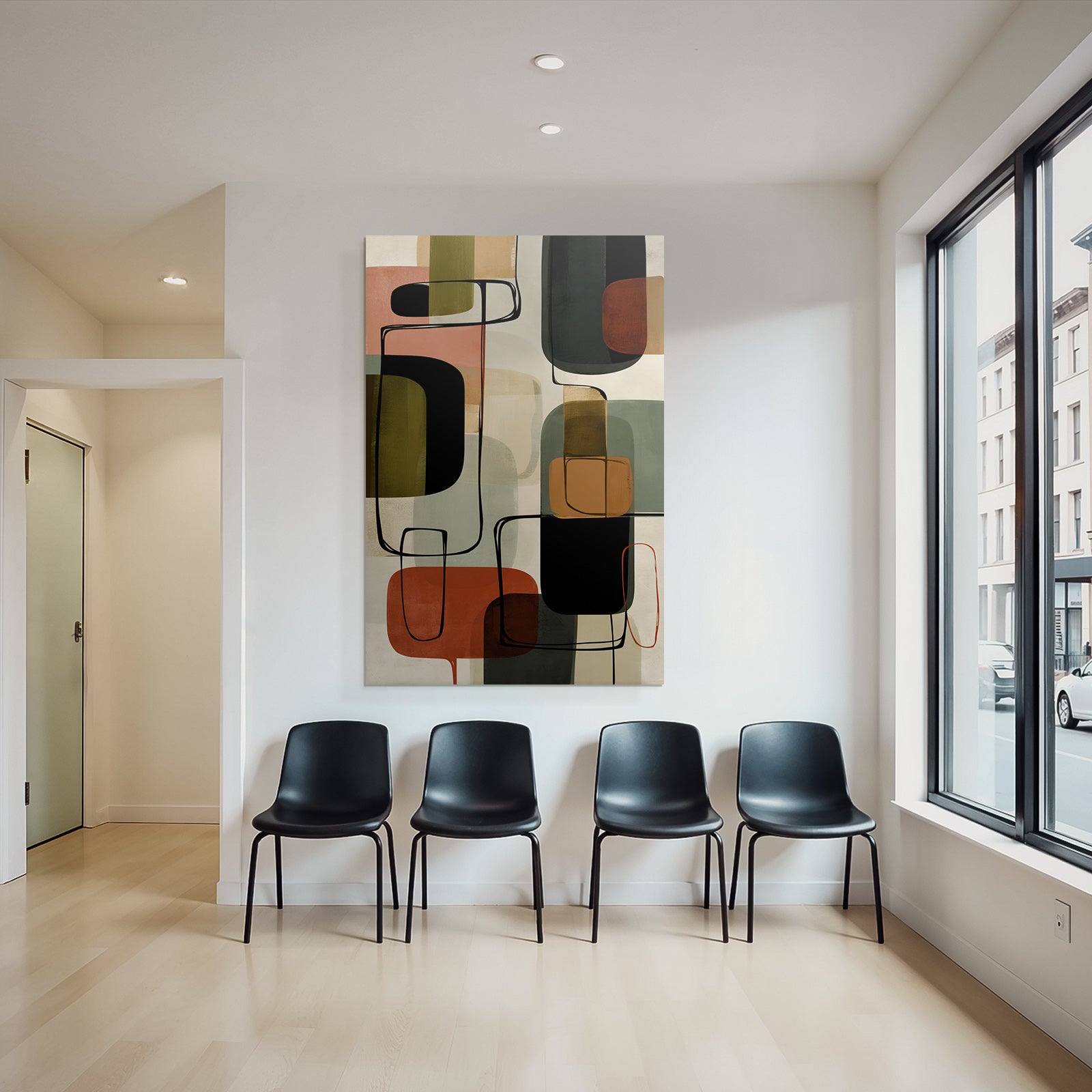 Abstract Art Geometric Shapes Colorful Modern Art
