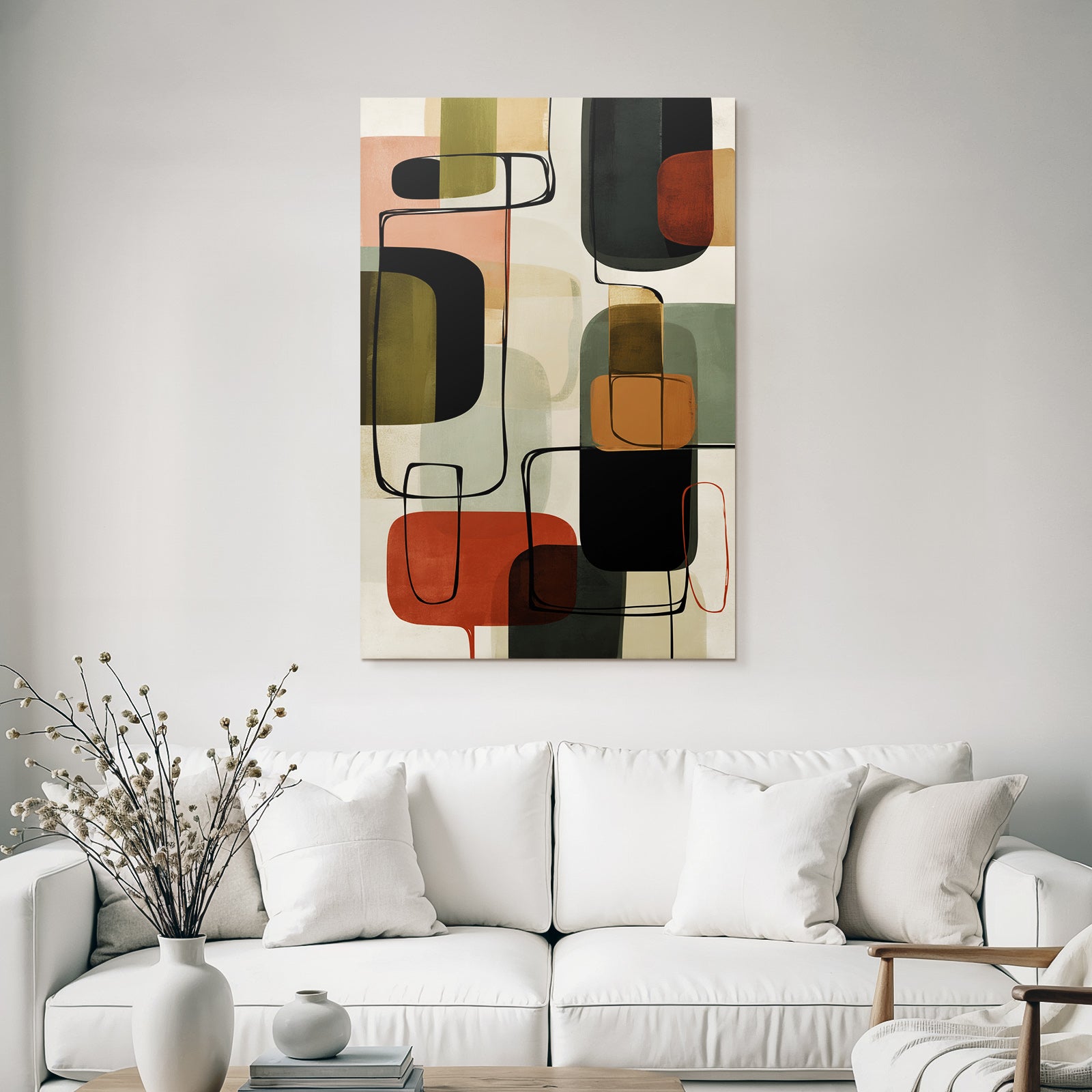 Abstract Art Geometric Shapes Colorful Modern Art