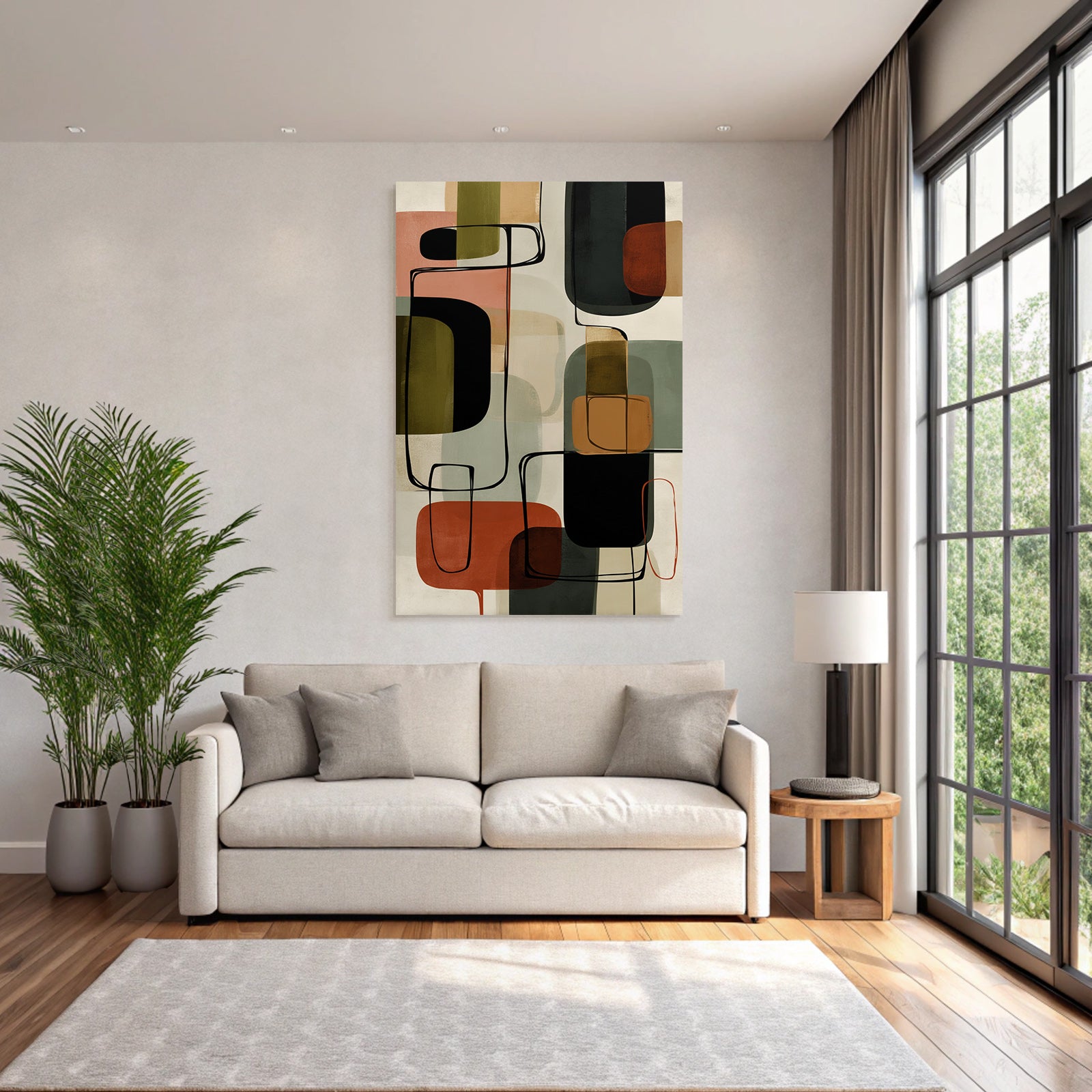 Abstract Art Geometric Shapes Colorful Modern Art