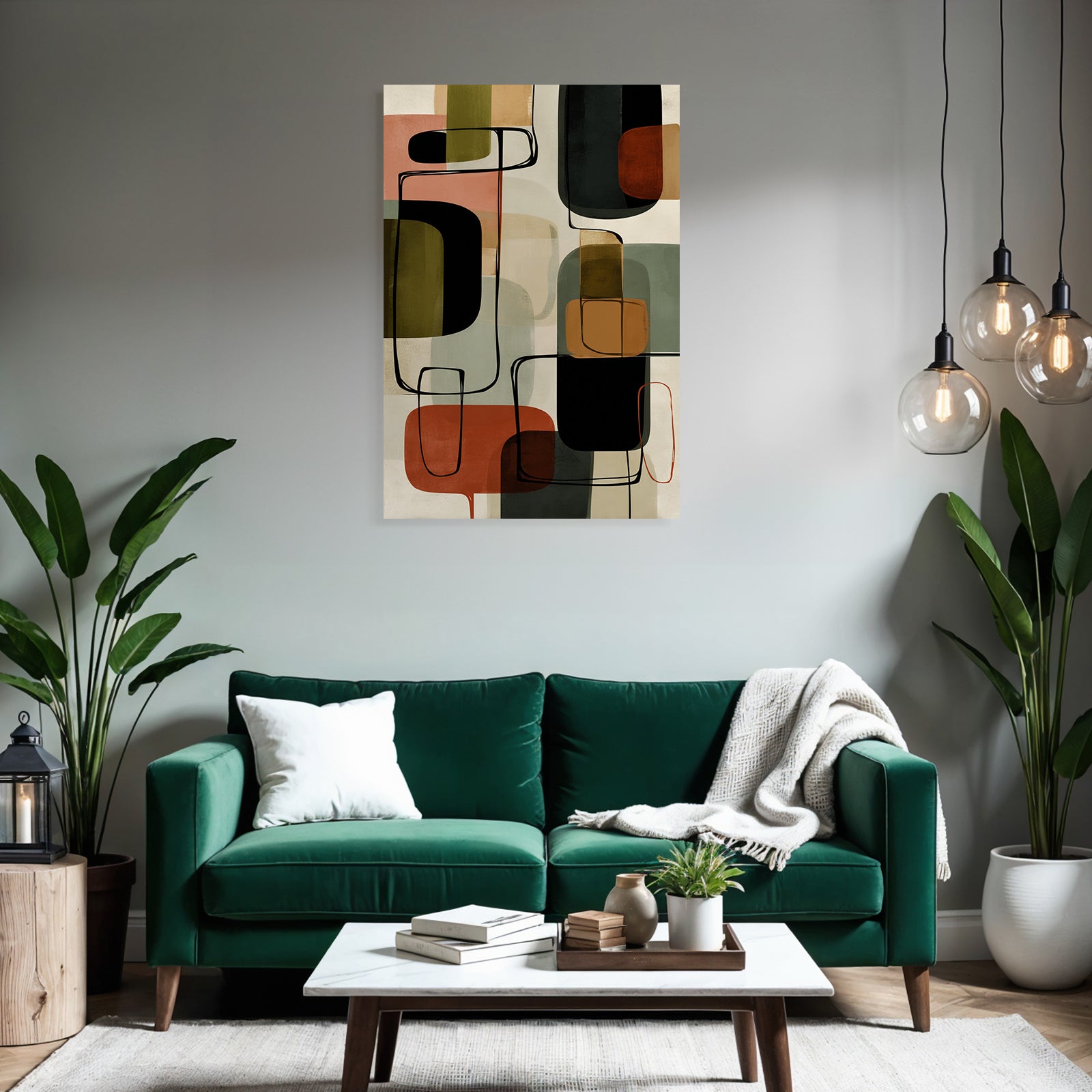 Abstract Art Geometric Shapes Colorful Modern Art
