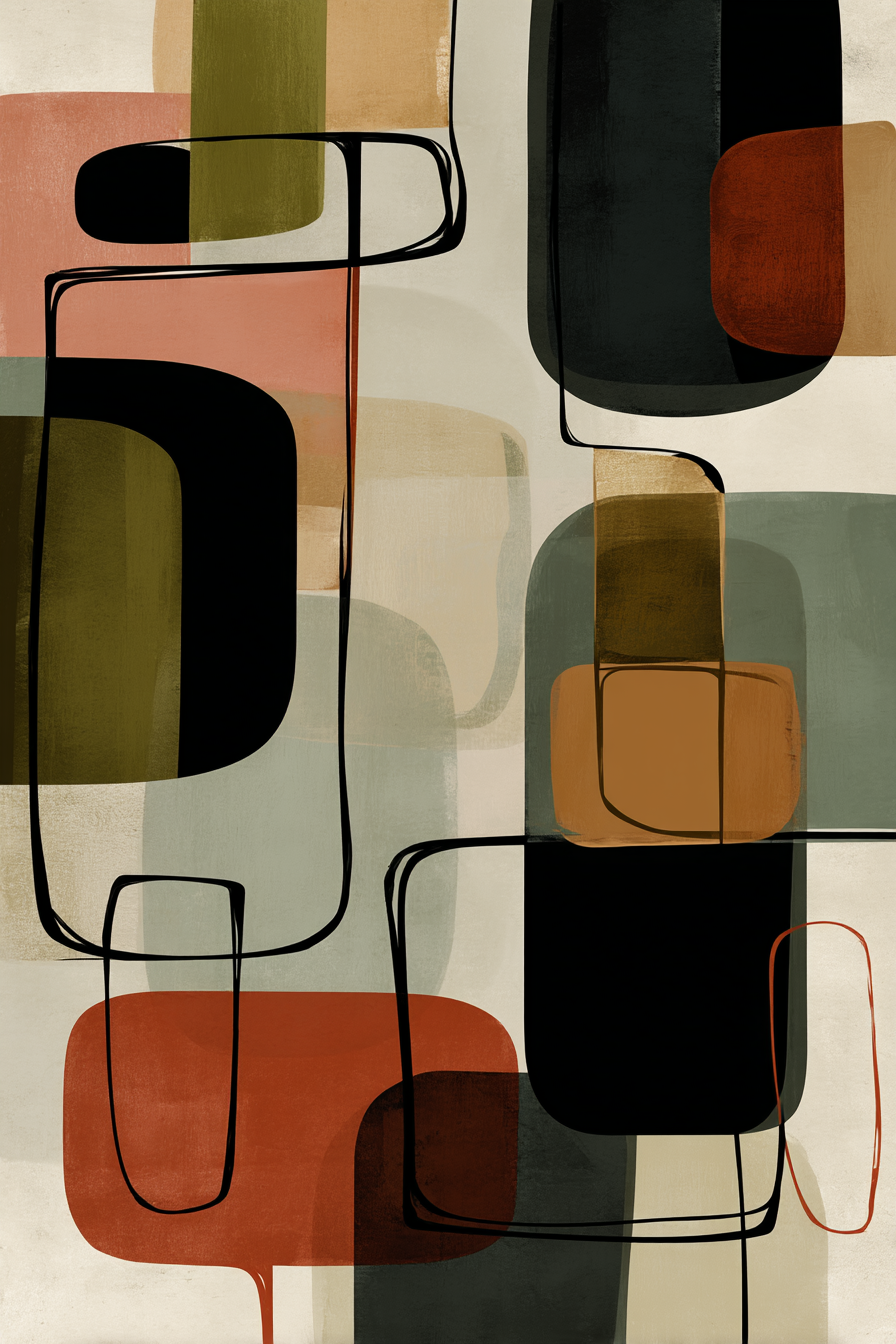 Abstrakte Kunst Geometrische Formen Bunt Moderne Kunst | Modern Basic | Einrichtungsstile