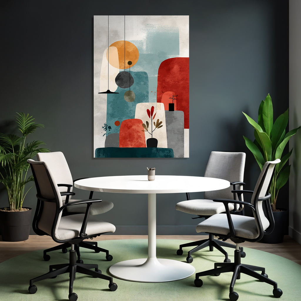 Abstract Art Geometric Shapes Earth Tones Modern Minimalist Aesthetics